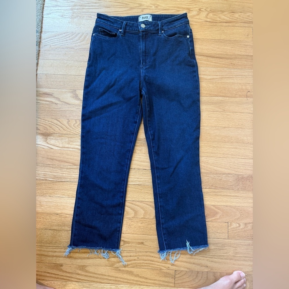 Paige Jeans 28 Womens Cindy Straight Leg Cropped Medium Blue Wash Denim